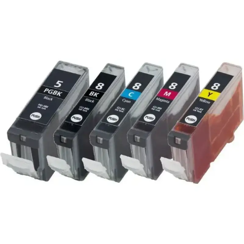 Συμβατά μελάνια  Canon CLI-8 Black, CLI-8 Cyan, CLI-8 Magenta, CLI-8 Yellow & PGI-5