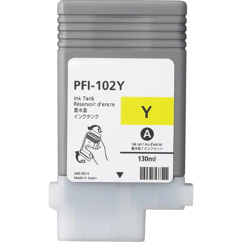 Compatible  ink Canon PFI-102Y  Yellow