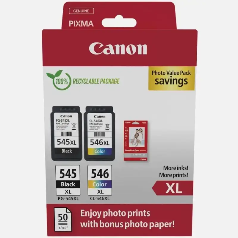 Γνήσια μελάνια Canon PG-545XL/CL-546XL MULTIPACK (8287B011)