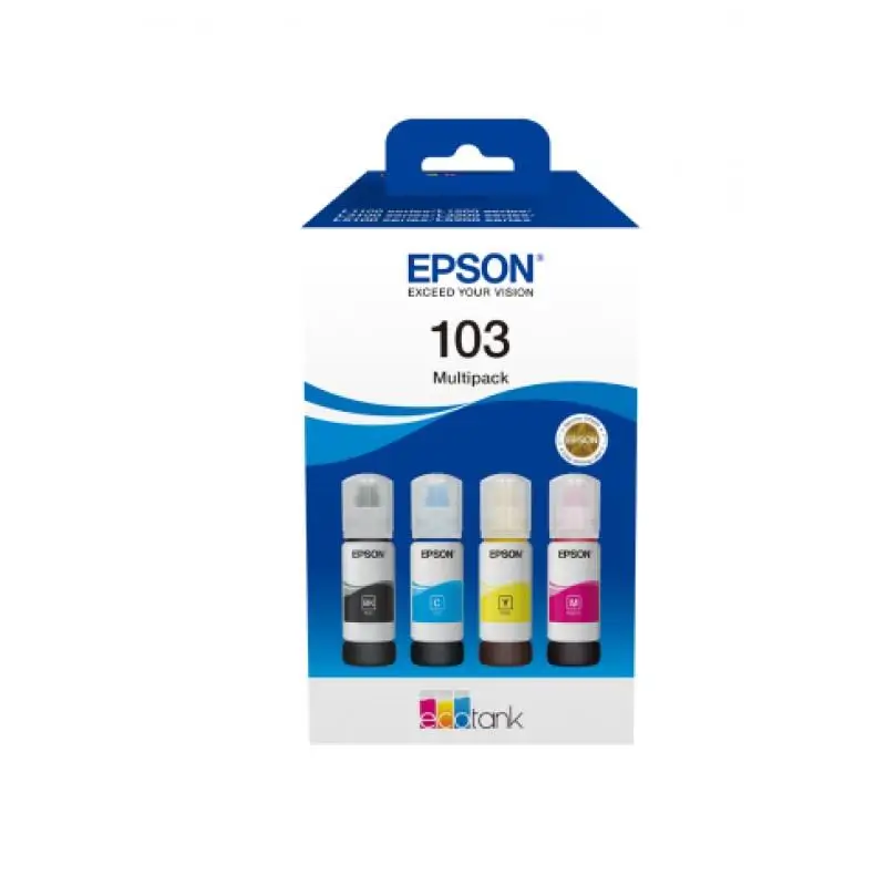 Γνήσια μελάνια Epson 103 Πακέτο 4 Μελανιών  Κίτρινο / Κυανό / Ματζέντα / Μαύρο (C13T00S64A)