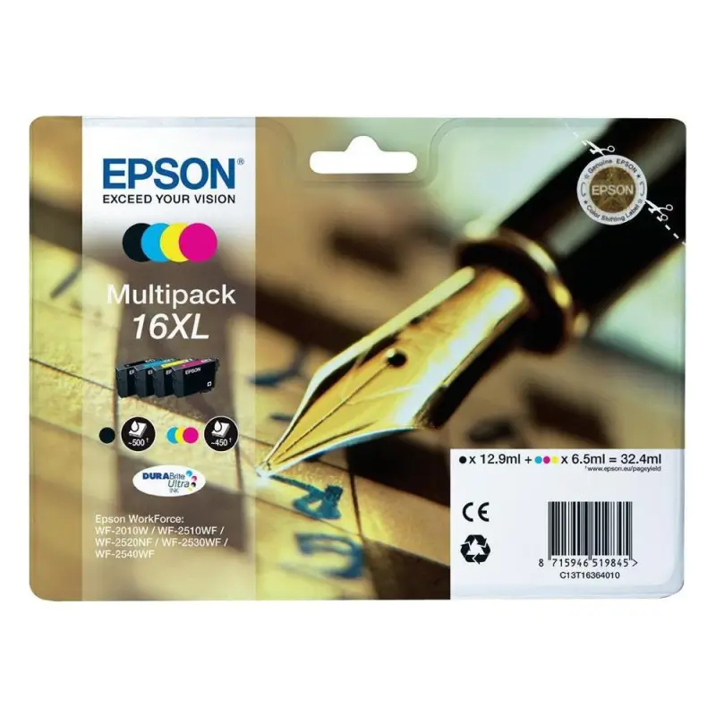 Γνήσια μελάνια Epson No.16 XL Multipack (C13T16364012)  Black Cyan Magenta Yellow