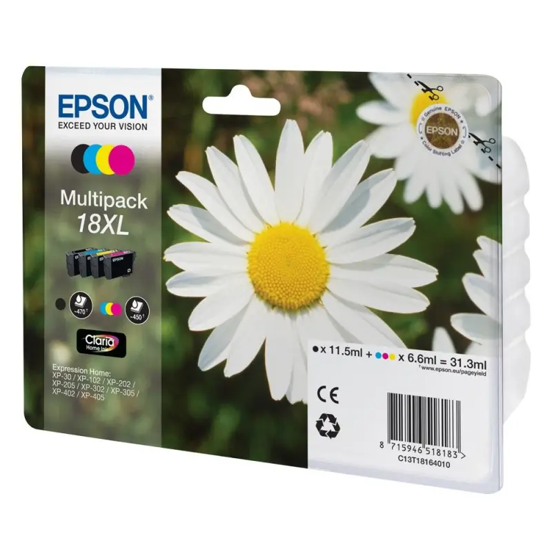 Γνήσια μελάνια  Epson T181640  XL Multi-Pack Black,Cyan,Magenta,Yellow