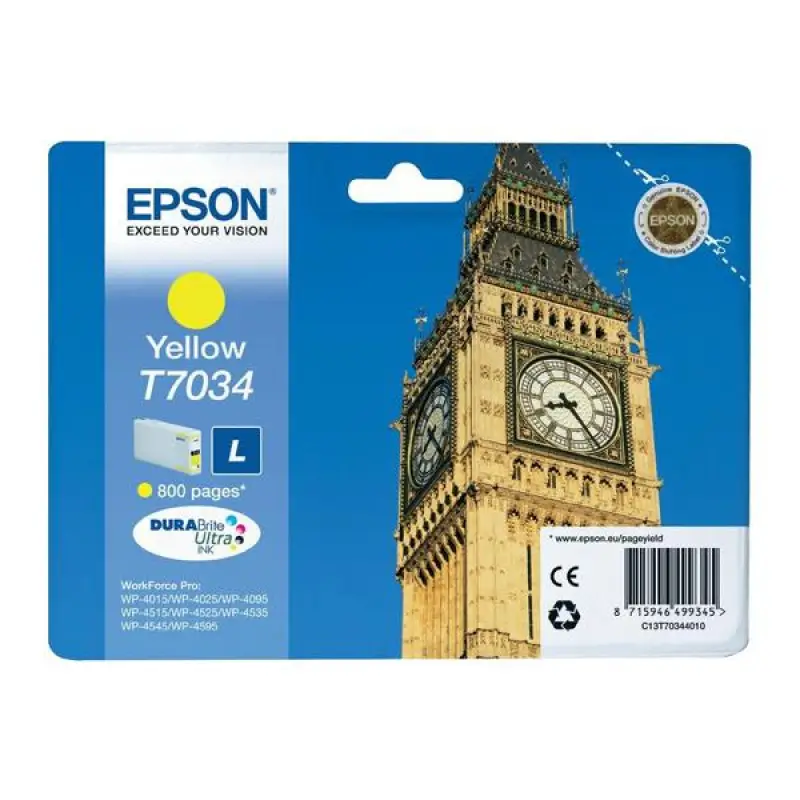 Γνήσιο μελάνι Epson T7034  Yellow
