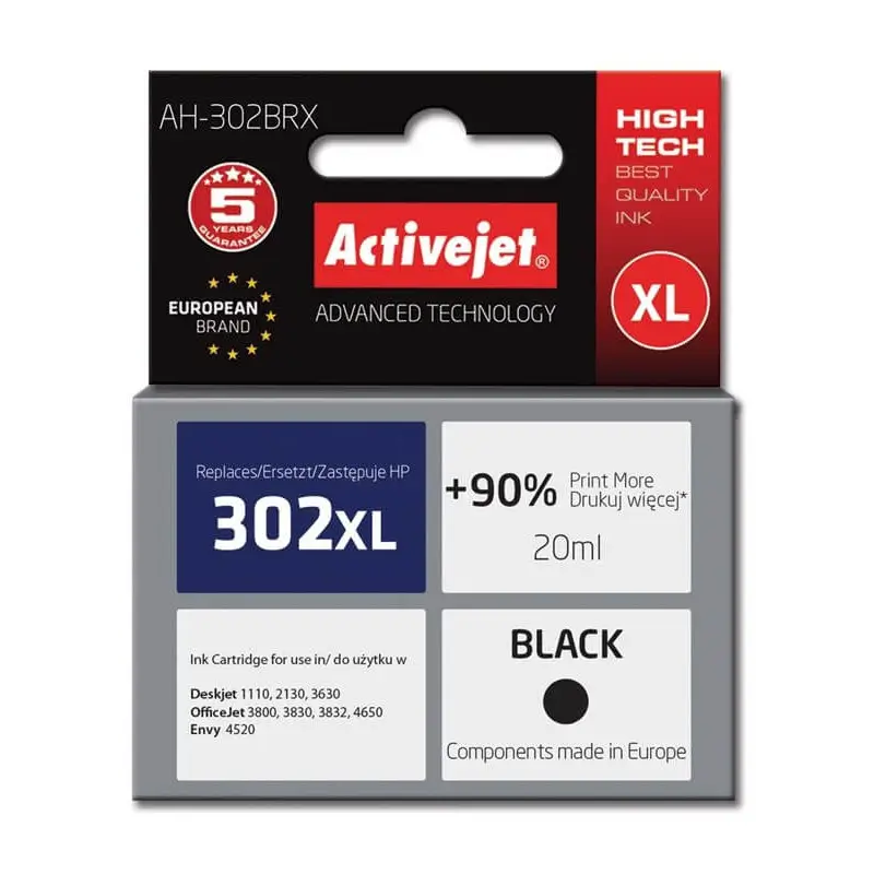 Συμβατό μελάνι HP No 302XL black F6U68AE