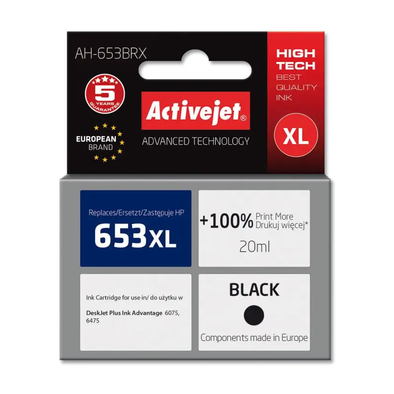 Συμβατό μελάνι HP No 653XL black 3ΥΜ75ΑΕ
