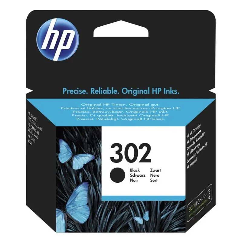 Γνήσιο μελάνι Hp  No 302 Black (F6U66AE)