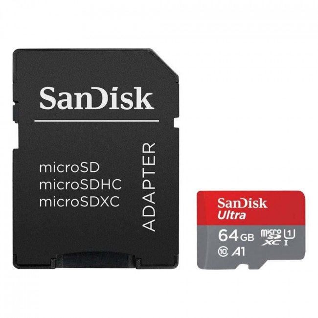 SANDISK ULTRA MICROSDHC 64GB CLASS 10 A1 WITH ADAPTER MOBILE (SDSQUA4-064G-GN6MA)