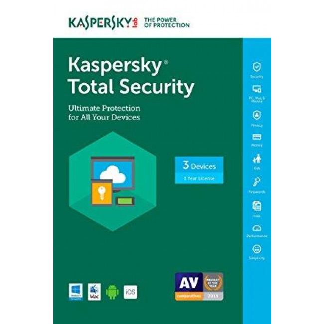 Kaspersky Total Security (3 Licence-1 Year) - ΕΚΔΟΣΗ 2023 - Hλεκτρονική Άδεια