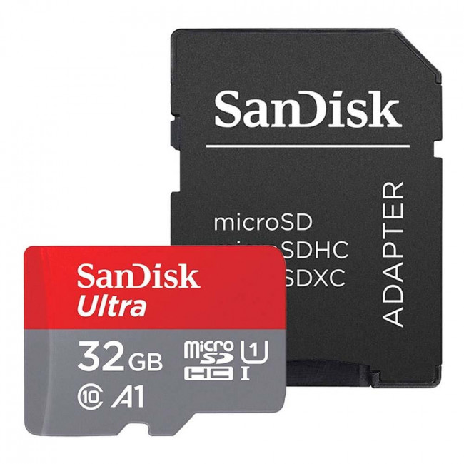 Sandisk Ultra microSDHC 32GB Class 10 A1 With Adapter Mobile (SDSQUA4-032G-GN6MA) (SANSDSQUA4-032G-GN6MA)