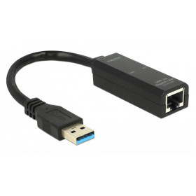 DELOCK αντάπτορας USB 3.0 σε RJ45 62616, 1000Mbps, μαύρος