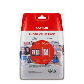 Γνήσια μελάνια Canon PG-545XL CL-546XL Value Pack High Yield Black and Colour and 50s 4″x6″