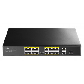 CUDY PoE+ switch FS1018PS1, 16-port 10/100M PoE+, SFP & 2x uplink, 200W